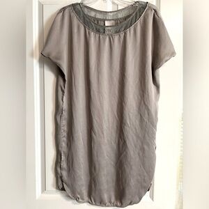 100% Silk Grey/Silver Short Dress - Small